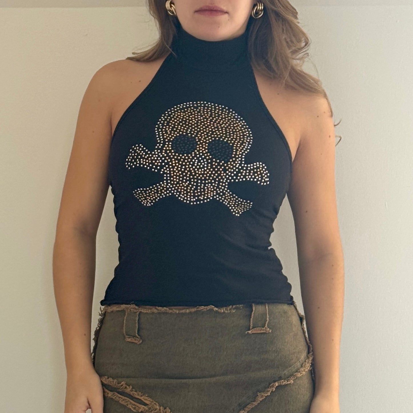 Skull halter top - Size S