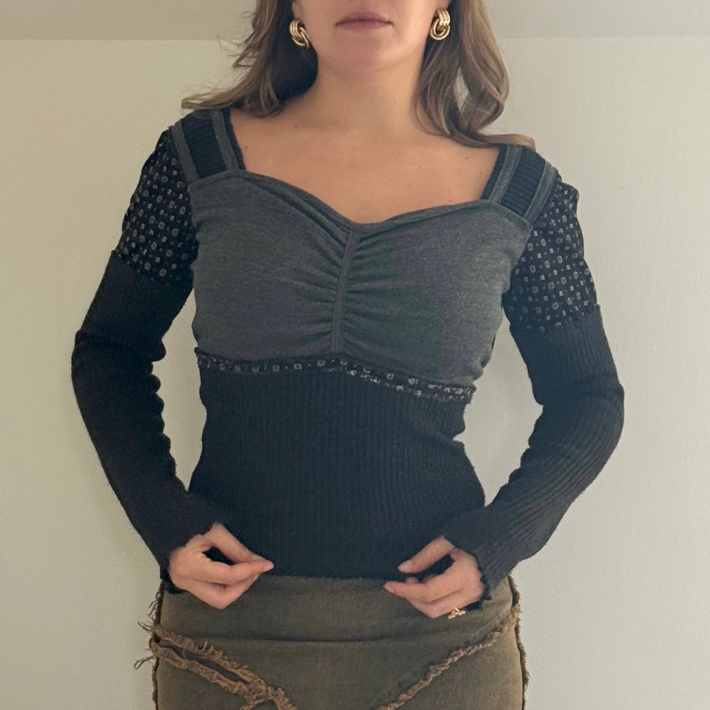 Knit milkmaid top - Size S