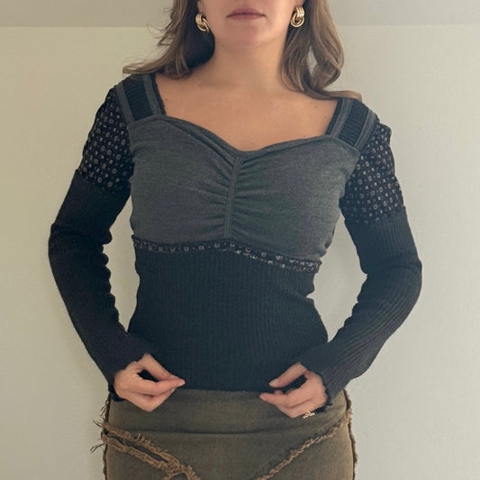 Knit milkmaid top - Size S