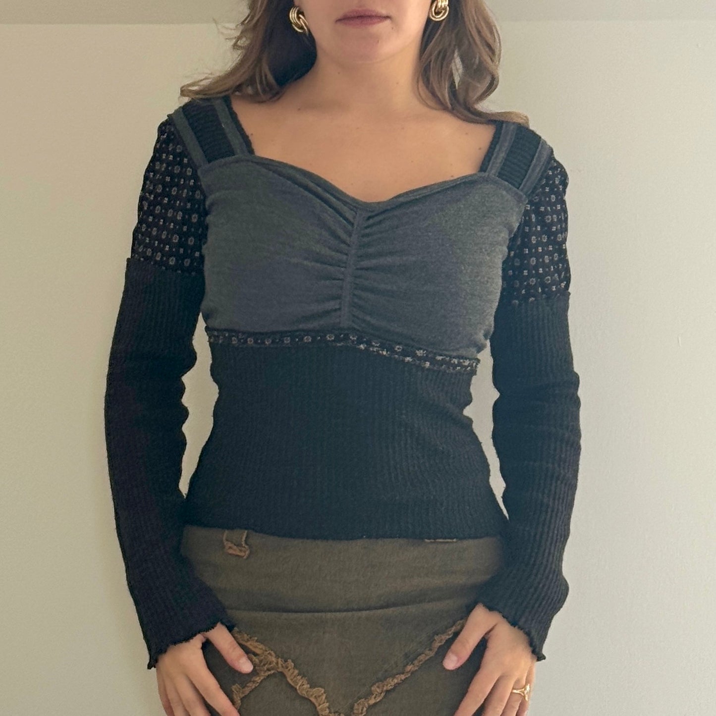 Knit milkmaid top - Size S
