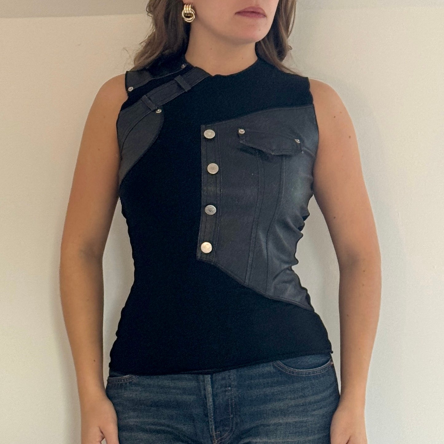 Morgan de Toi leather style top - Size S