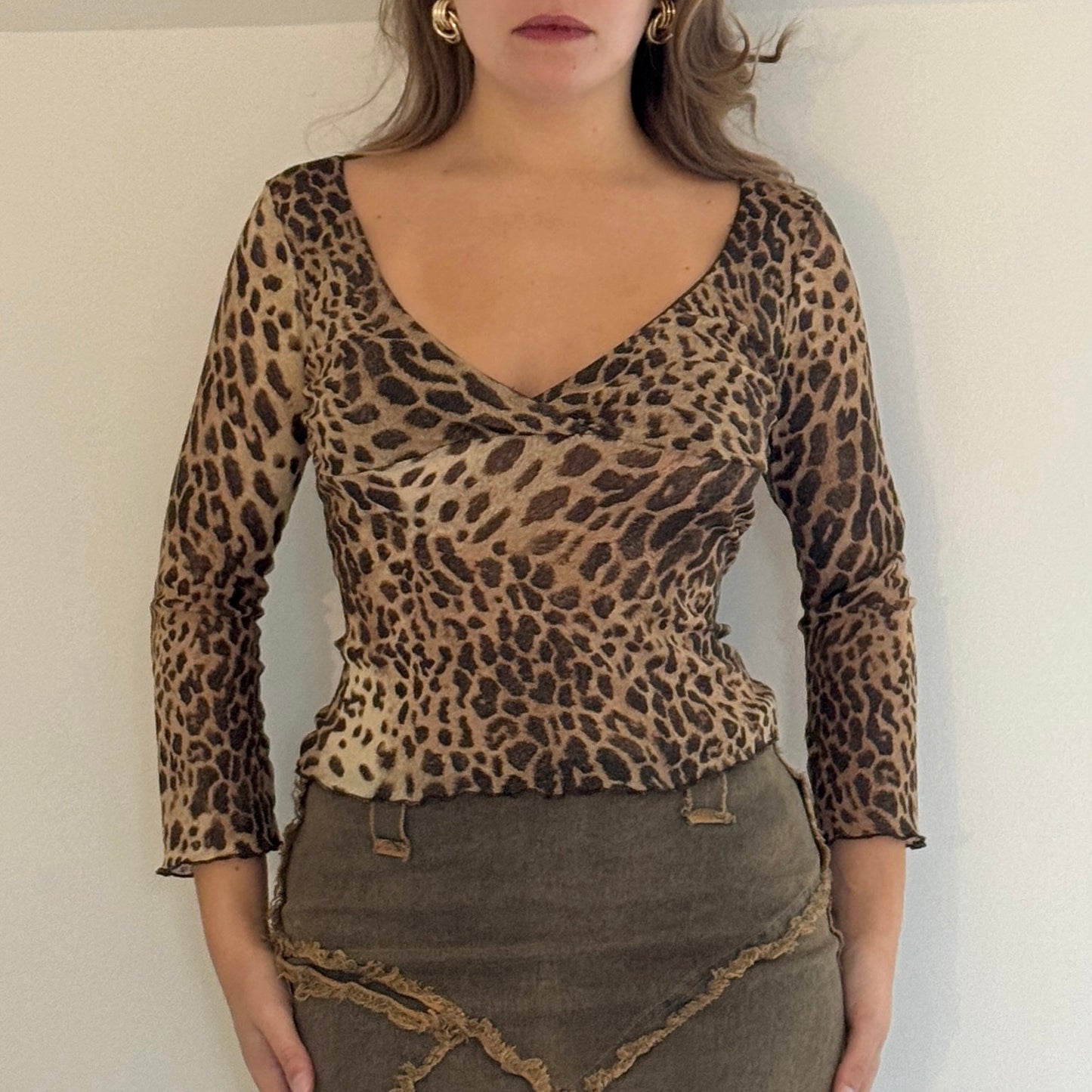 Leopard mesh top - Size S
