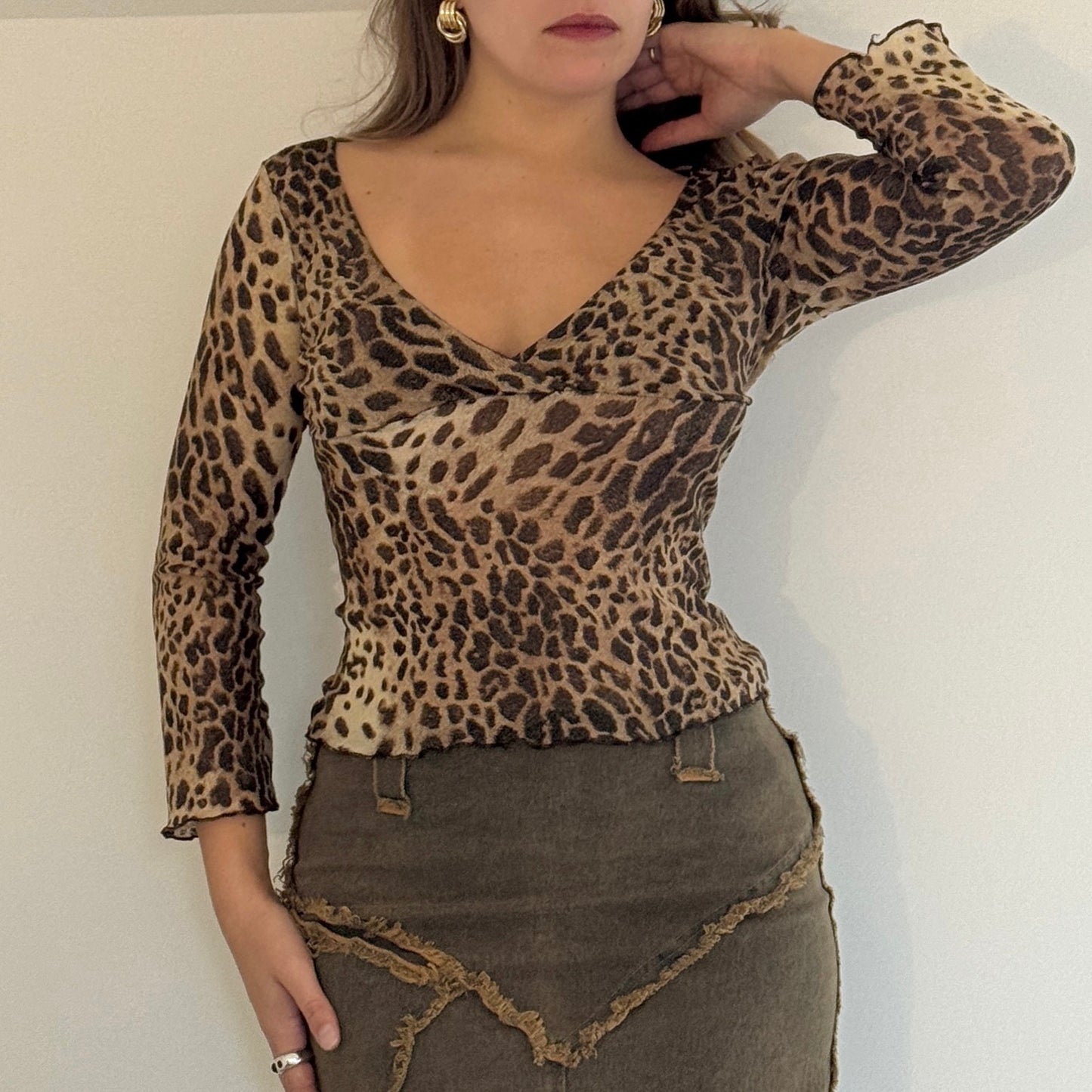 Leopard mesh top - Size S