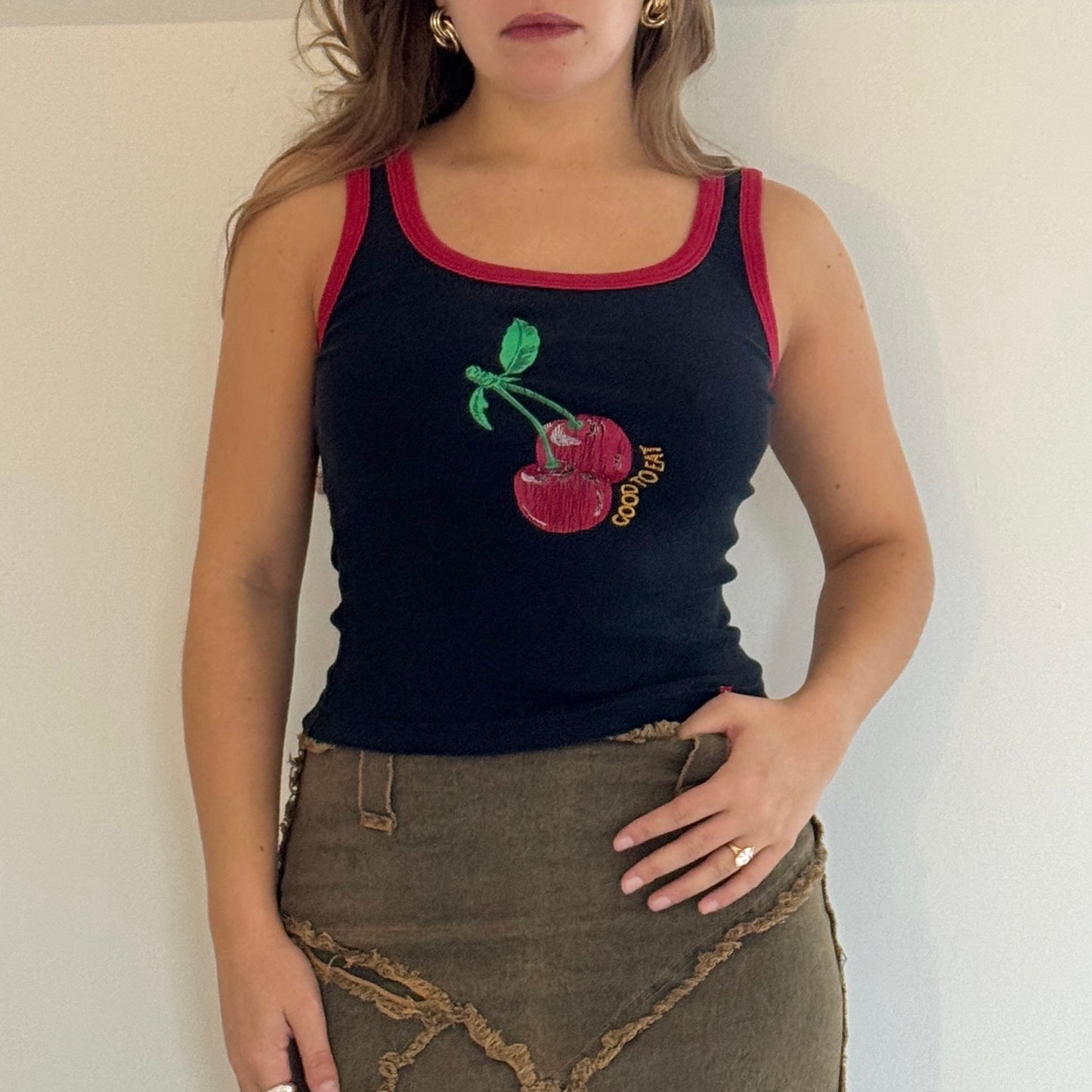 Cherry print vest - Size S