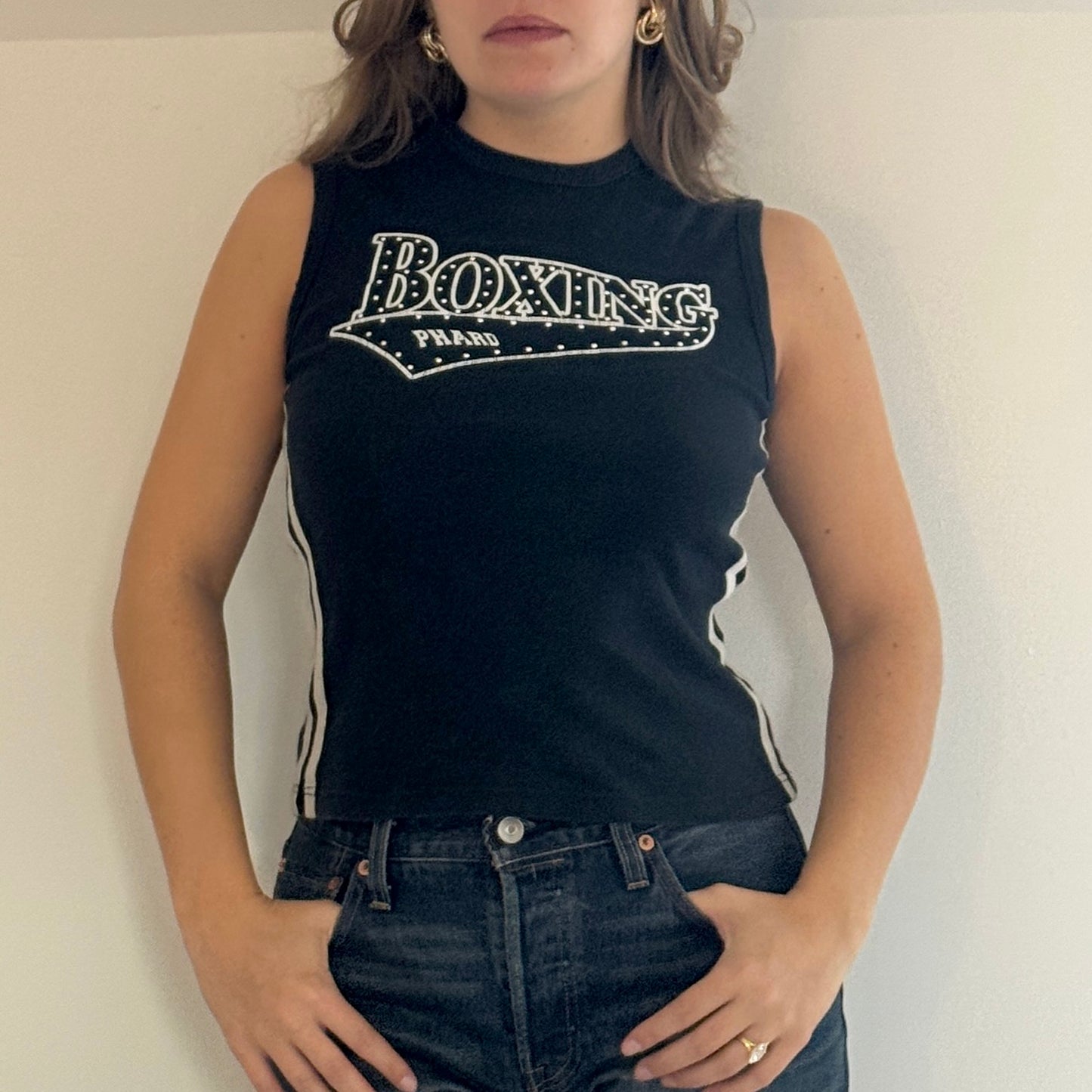 Black 'Boxing' tee - Size S