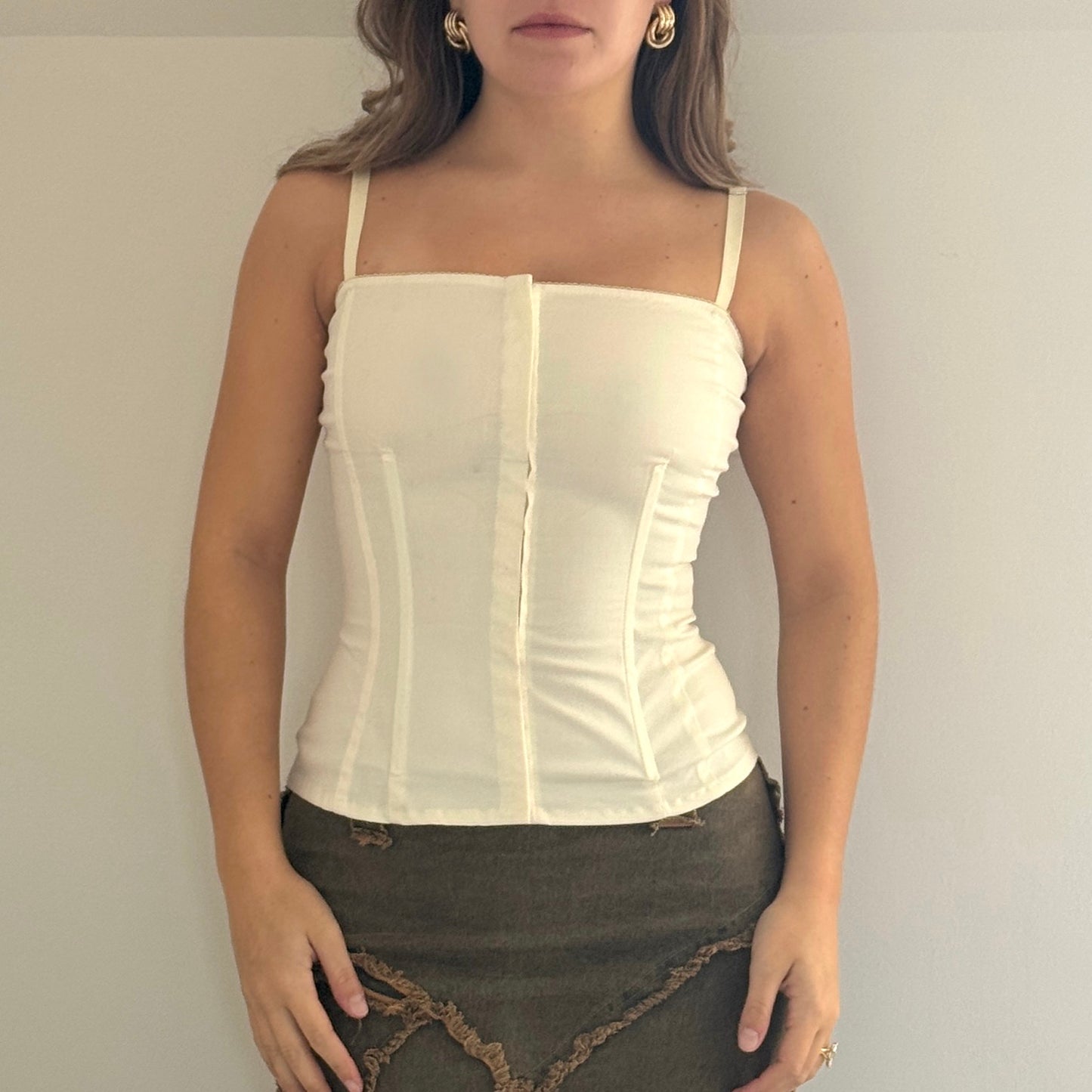 Cream hook and eye corset - Size S