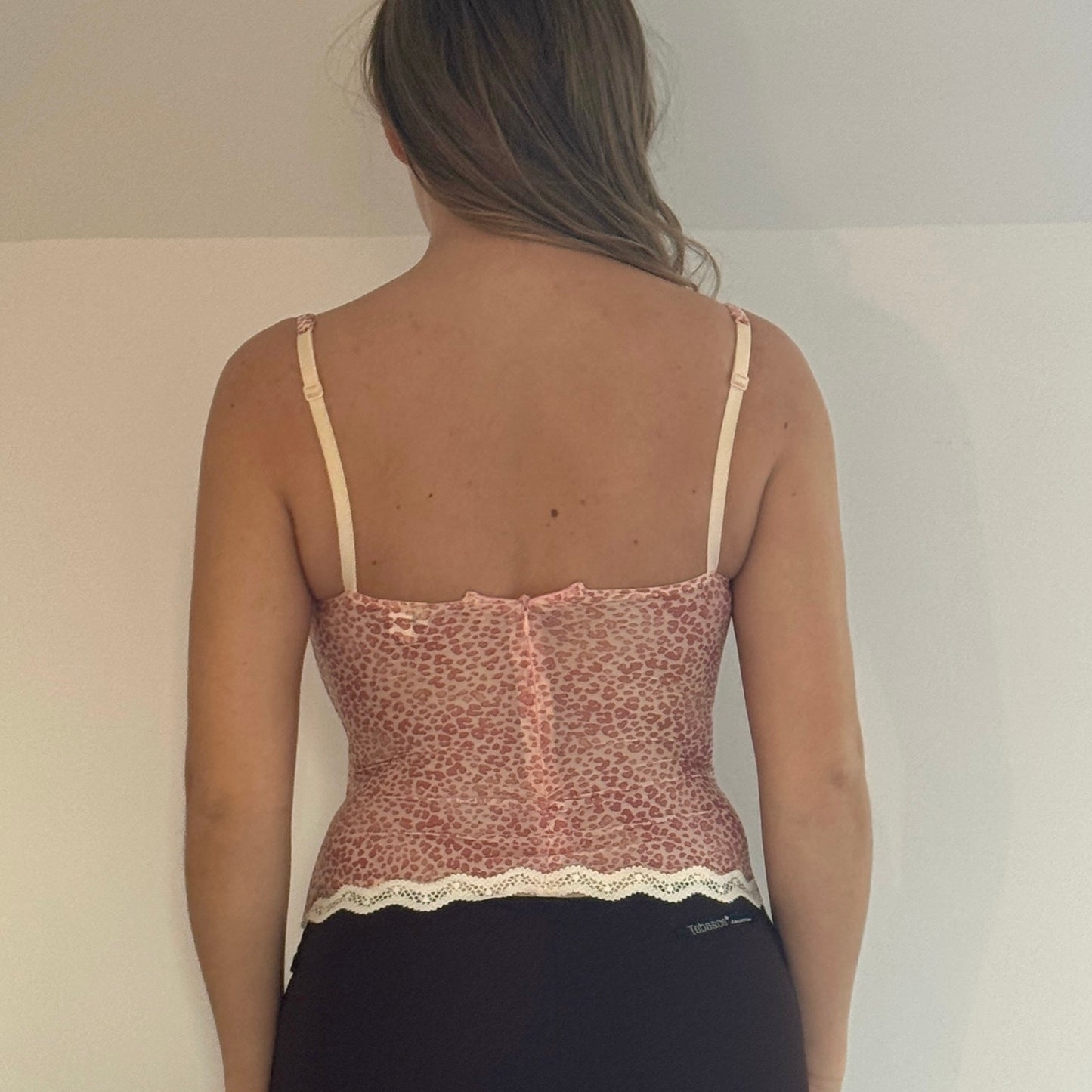 Pink leopard mesh corset - Size S