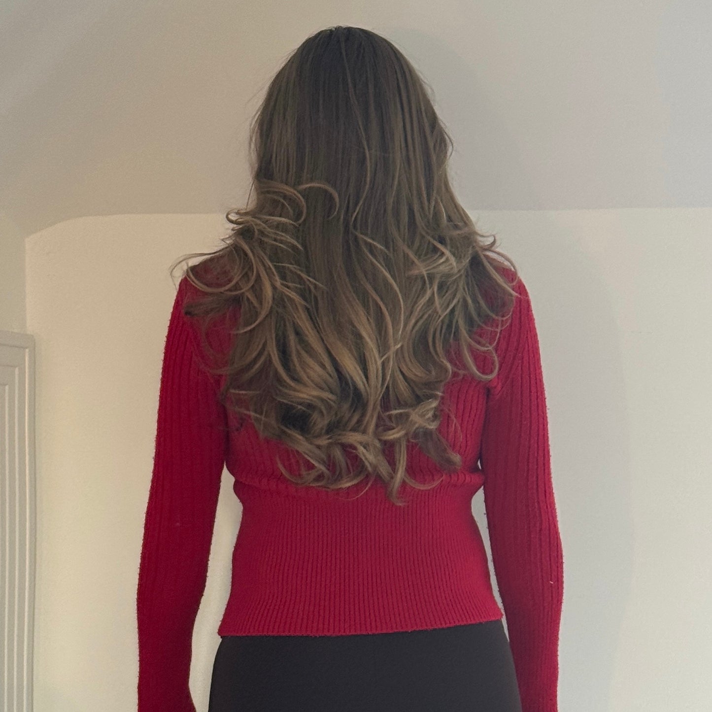 Red 'RICH' jumper - Size S