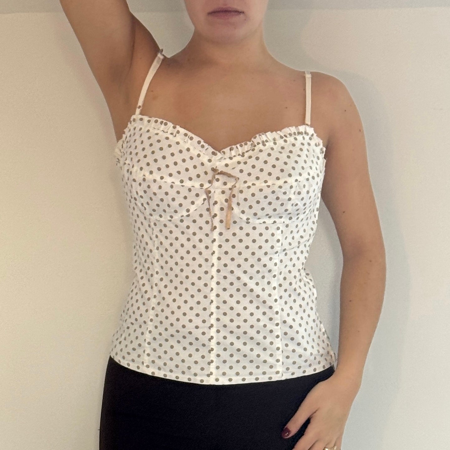 White polka dot blouse - Size M