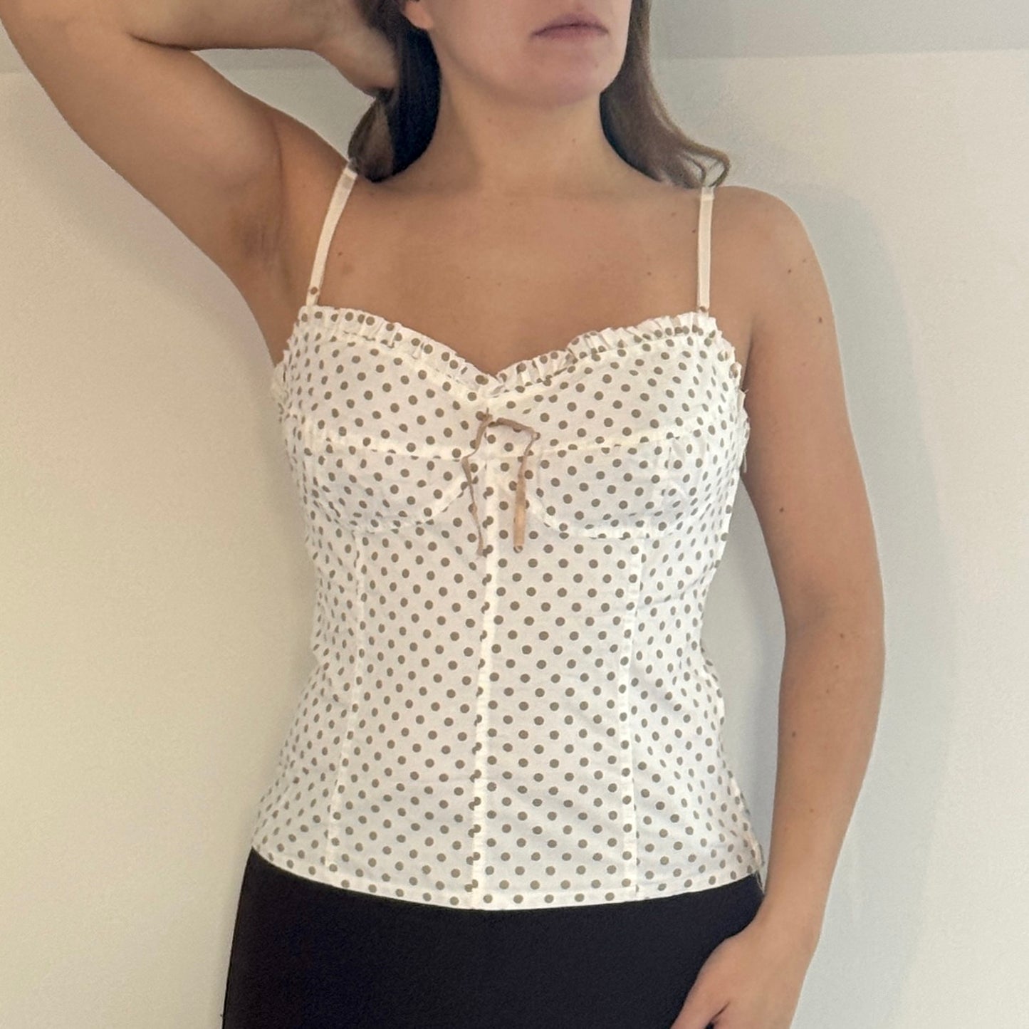 White polka dot blouse - Size M