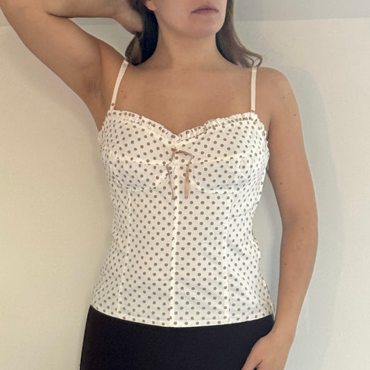 White polka dot blouse - Size M