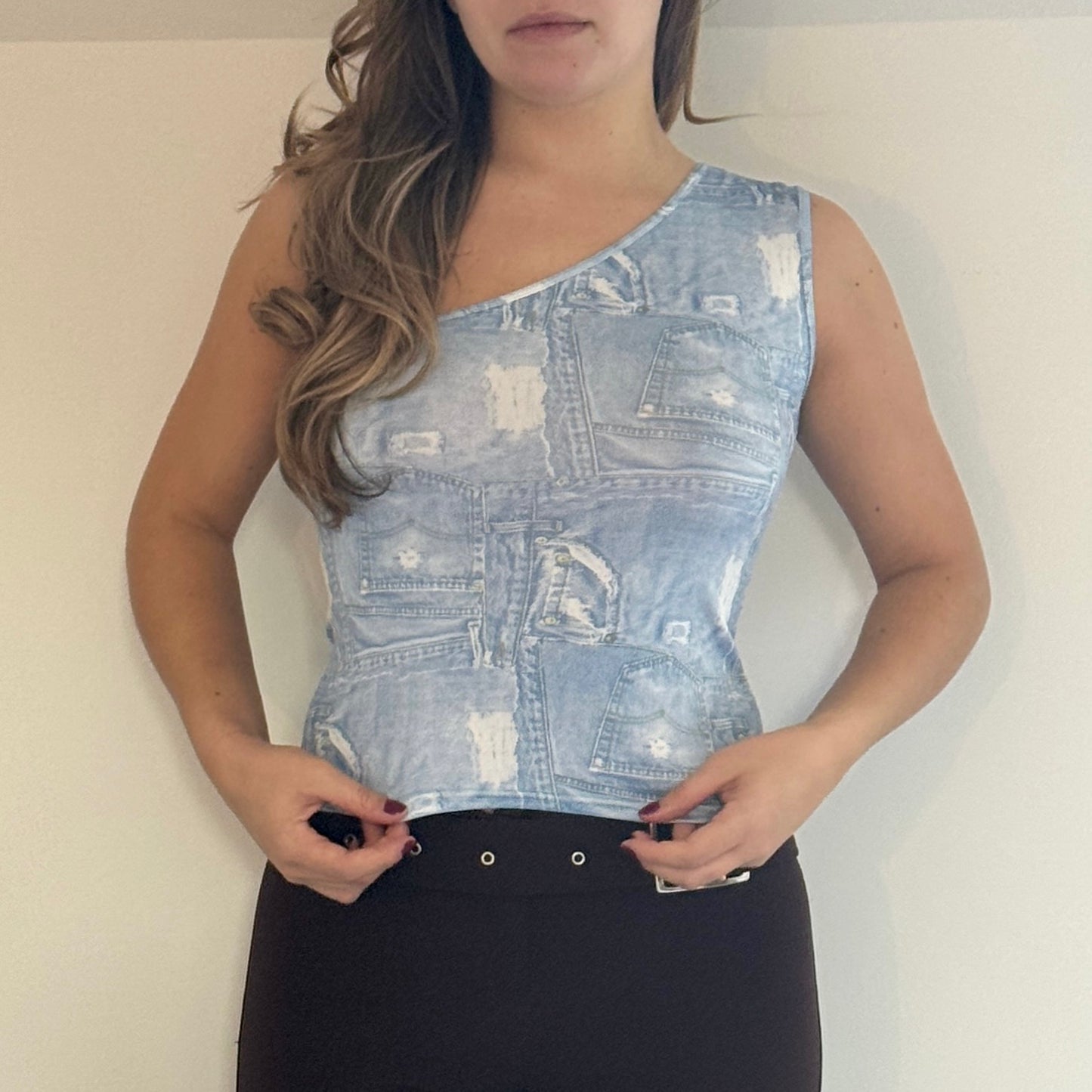 Blue asymmetric top - Size S/M