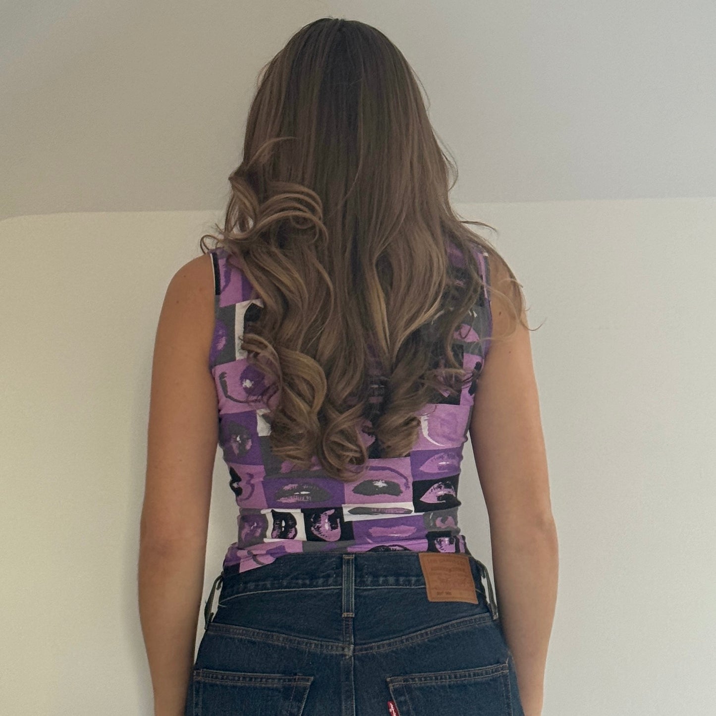 Purple comic-style top - Size S