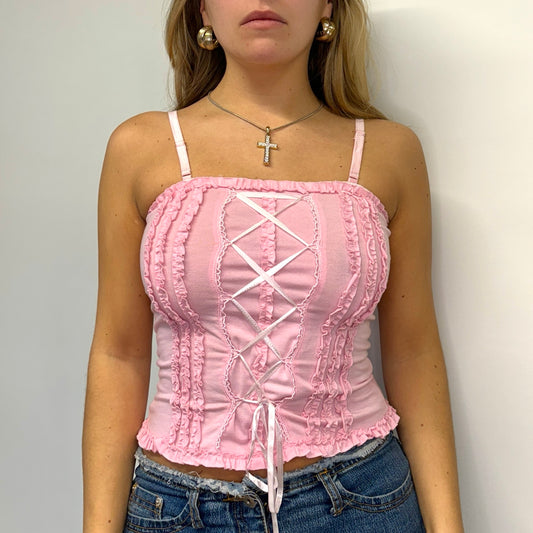 Pink corset-style top - Size XS