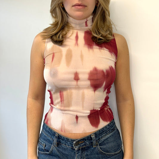 Colourful mesh top - Size S
