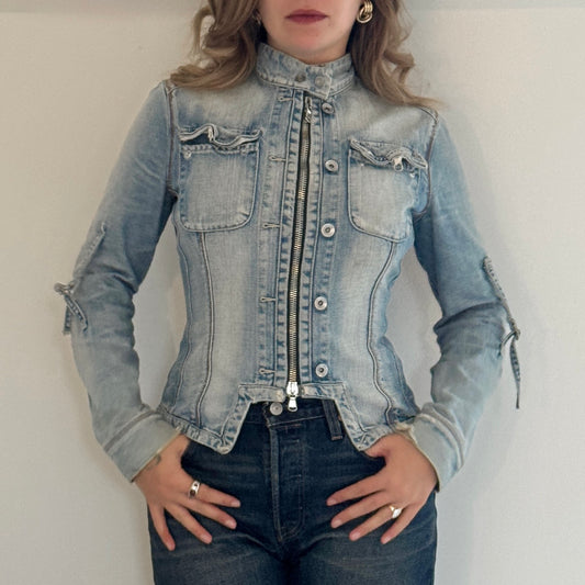 Denim moto jacket - Size XS/S